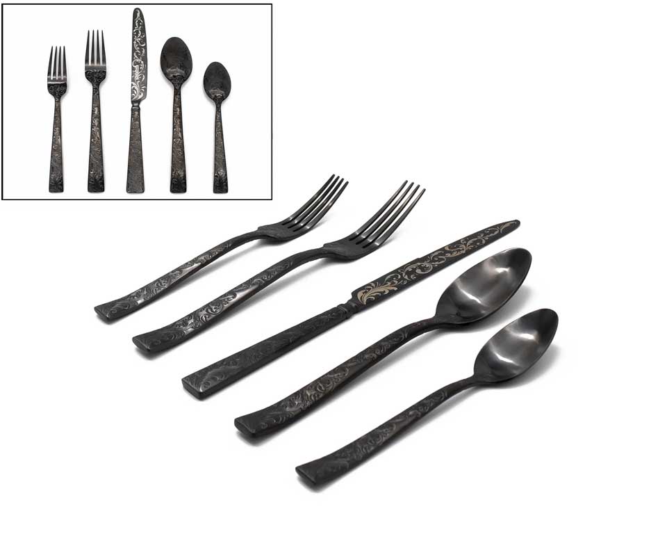 Black 20 Piece Set ( four 5 pc place settings)