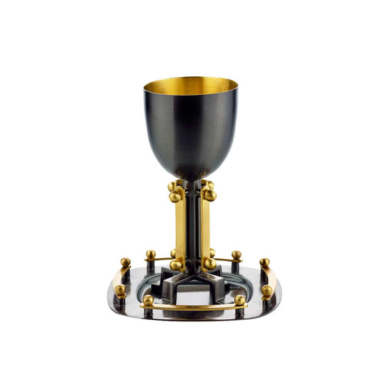 Suspension Wine Cup Black W-Gold