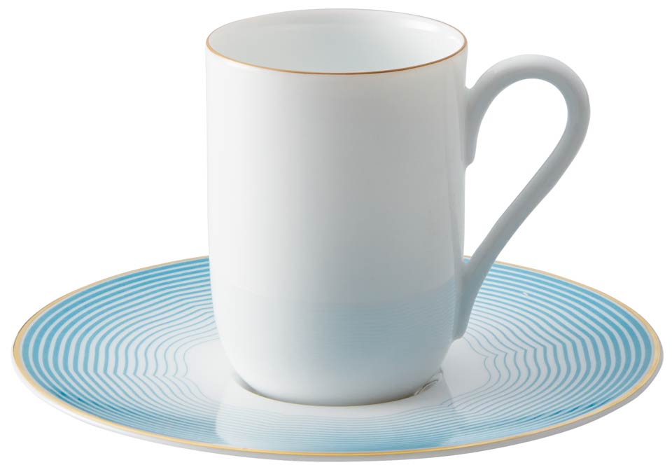 Expresso cup Monceau gold and saucer Aura azure set GBX