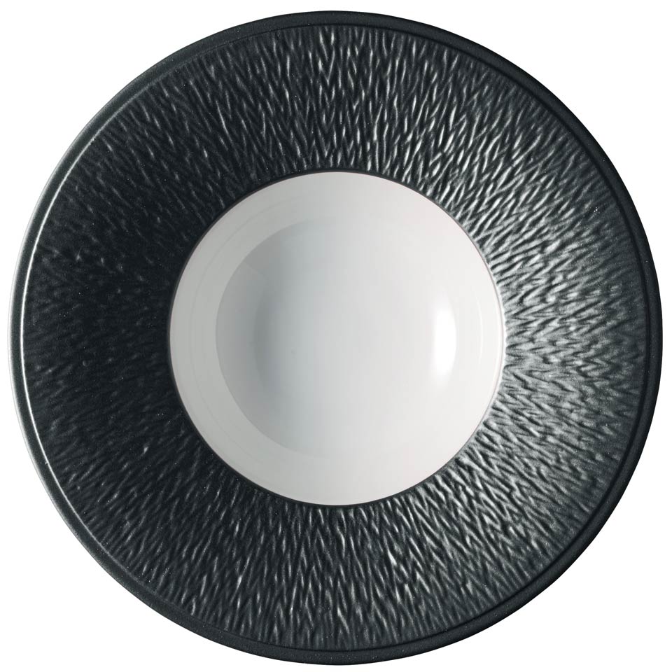 Deep Plate with Engraved Rim 8.9 in