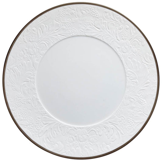 Platinum - American Dinner Plate w/ Engraved Rim 10.6 in