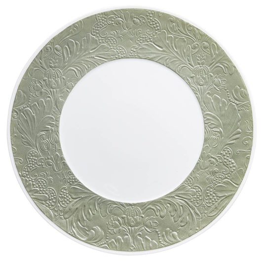 Celadon - American Dinner Plate w/ Engraved Rim 10.6 in