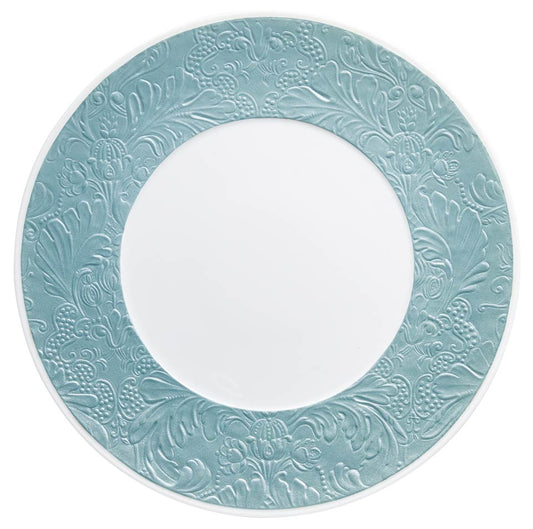 Sky Blue - American Dinner Plate w/ Engraved Rim 10.6 in