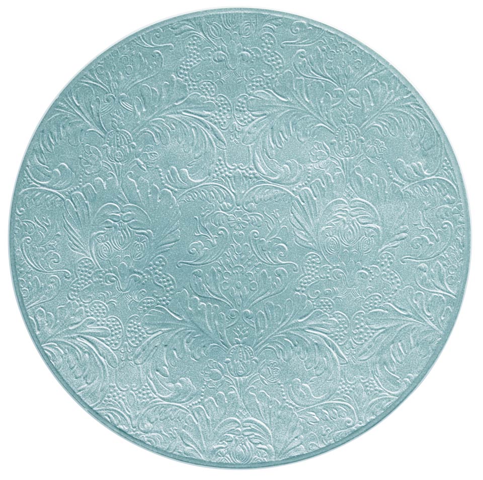 Sky Blue - Buffet Plate Coupe Completely Engraved 12.6 in