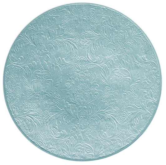 Sky Blue - Buffet Plate Coupe Completely Engraved 12.6 in