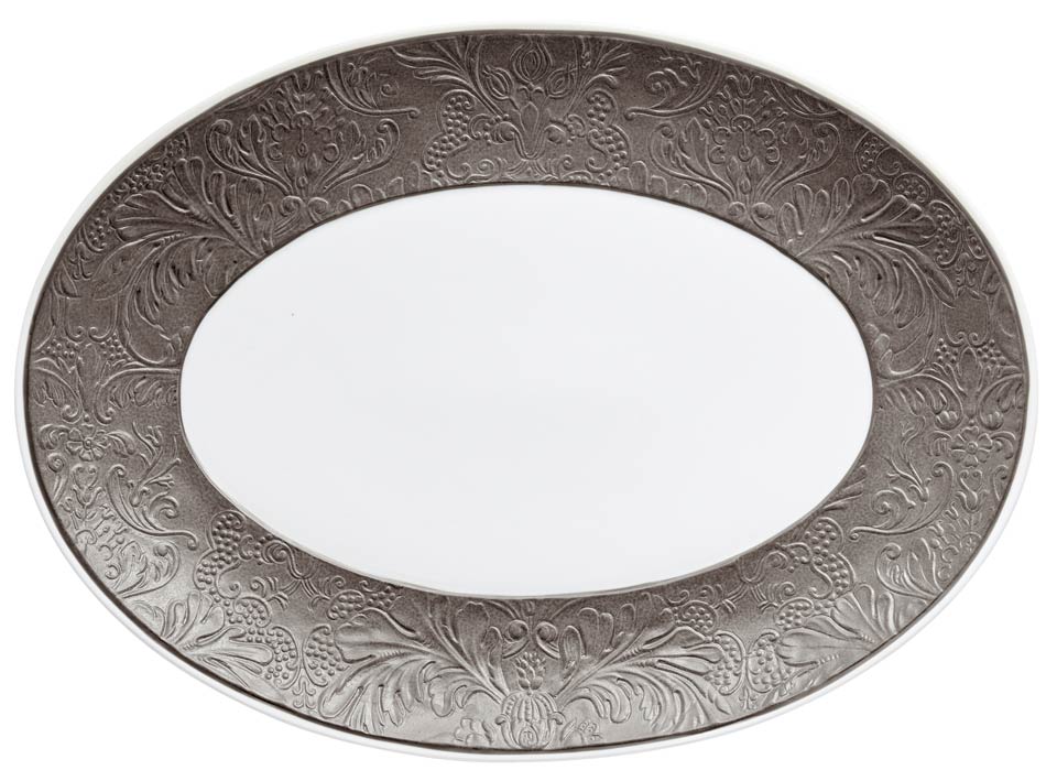 Dark Grey - Oval Platter 14.2 x 10.2 in