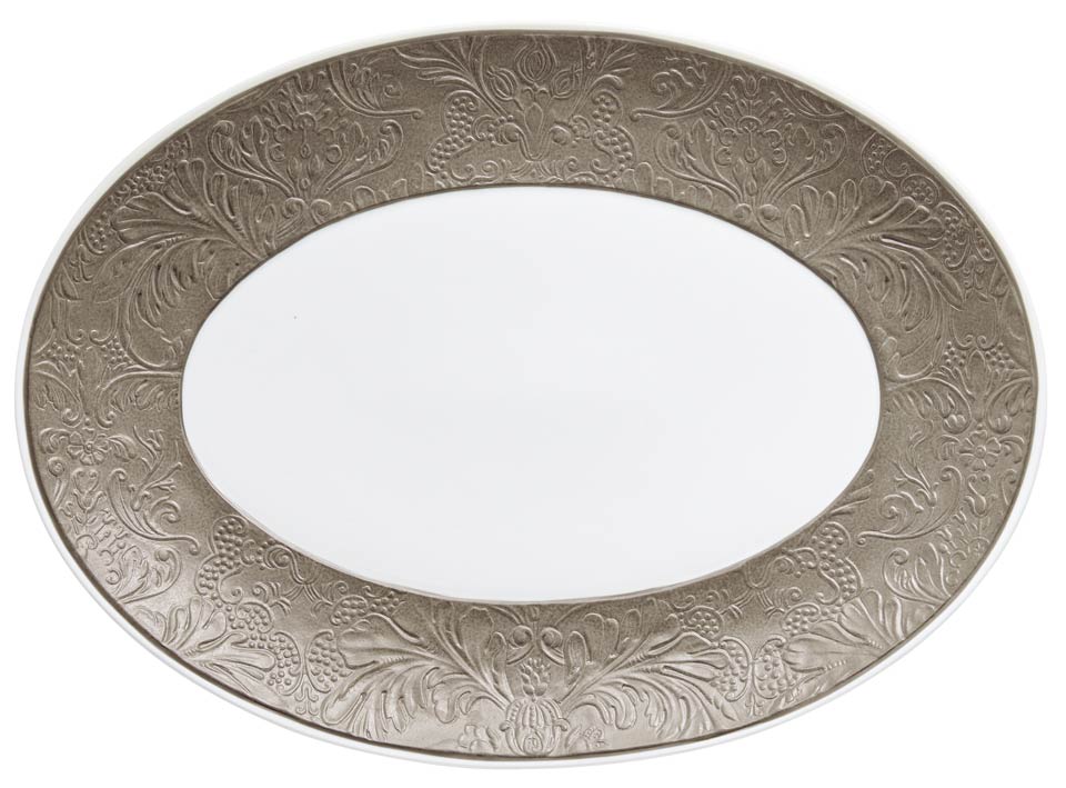 Warm Grey - Oval Platter 14.2 x 10.2 in