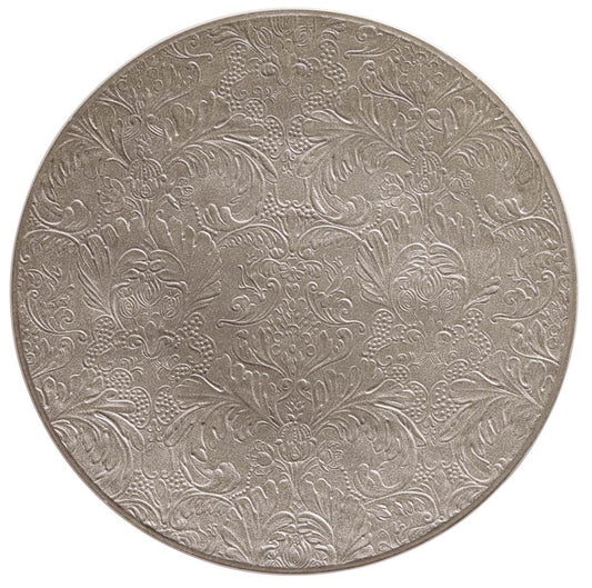 Warm Grey - Buffet Plate Coupe Completely Engraved 12.6 in
