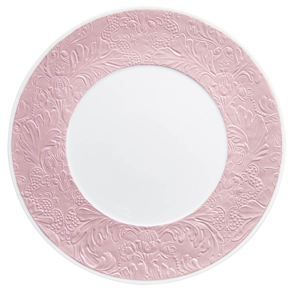 Nacre - American Dinner Plate w/ Engraved Rim 10.6 in
