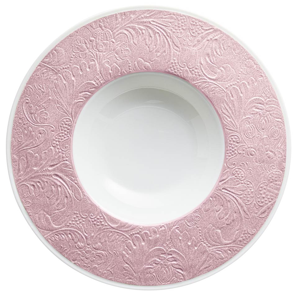 Nacre - French Rim Soup Plate w/Engrvd Rim 10.6 in Ctr 5.5 in 9 oz