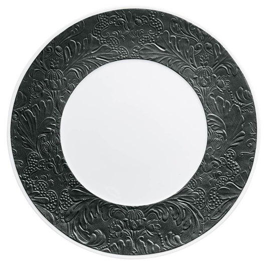 Black Matte - American Dinner Plate w/ Engraved Rim 10.6 in