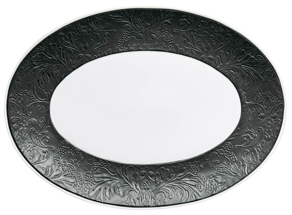 Black Matte - Oval Platter 14.2 x 10.2 in