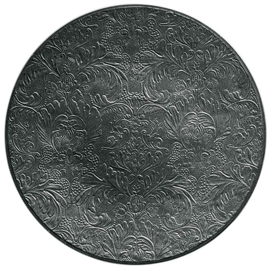 Black Matte - Buffet Plate Coupe Completely Engraved 12.6 in