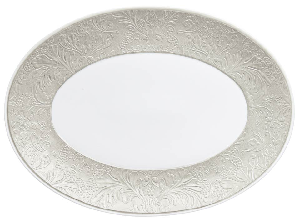 Pearl Grey - Oval Platter 14.2 x 10.2 in