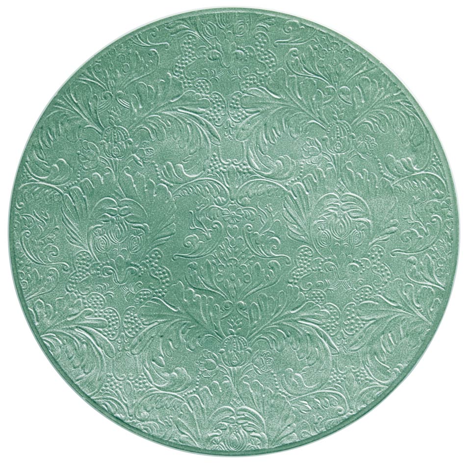 Turquoise - Buffet Plate Coupe Completely Engraved 12.6 in