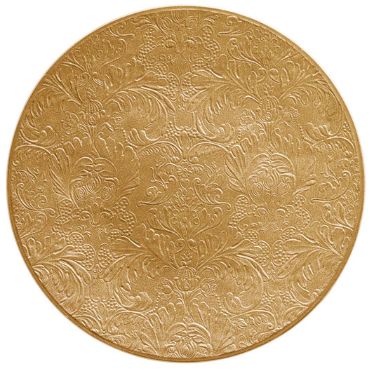Metallic Gold - Buffet Plate Coupe Completely Engraved 12.6 in