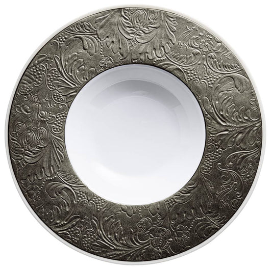 French Rim Soup Plate w/Engrvd Rim 10.6 in Ctr 5.5 in 9 oz