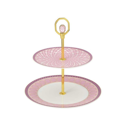 Etagere 2 tiers 10 in H Rose Pink