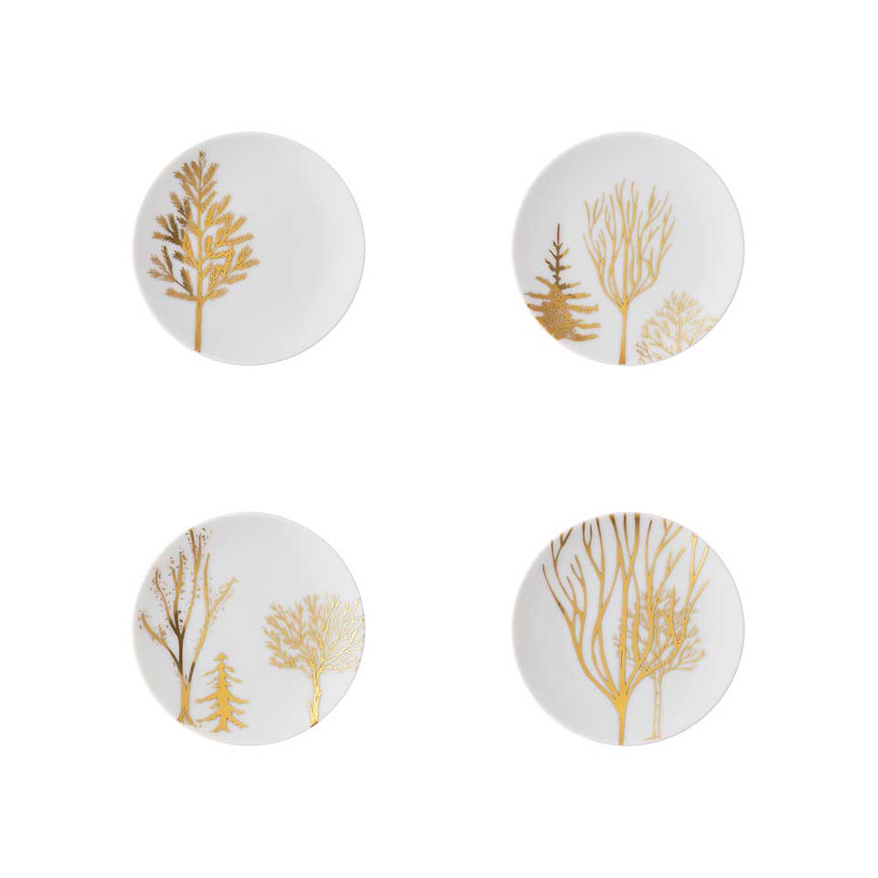 Set Of 4 Plates 4 In Trees
