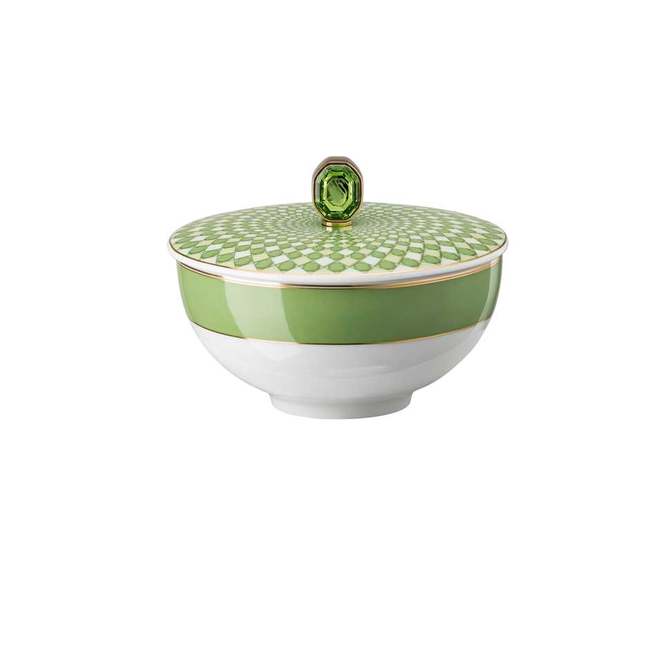 Swarovski Signum-Rice Bowl w/Lid 11 oz 4 3/4
