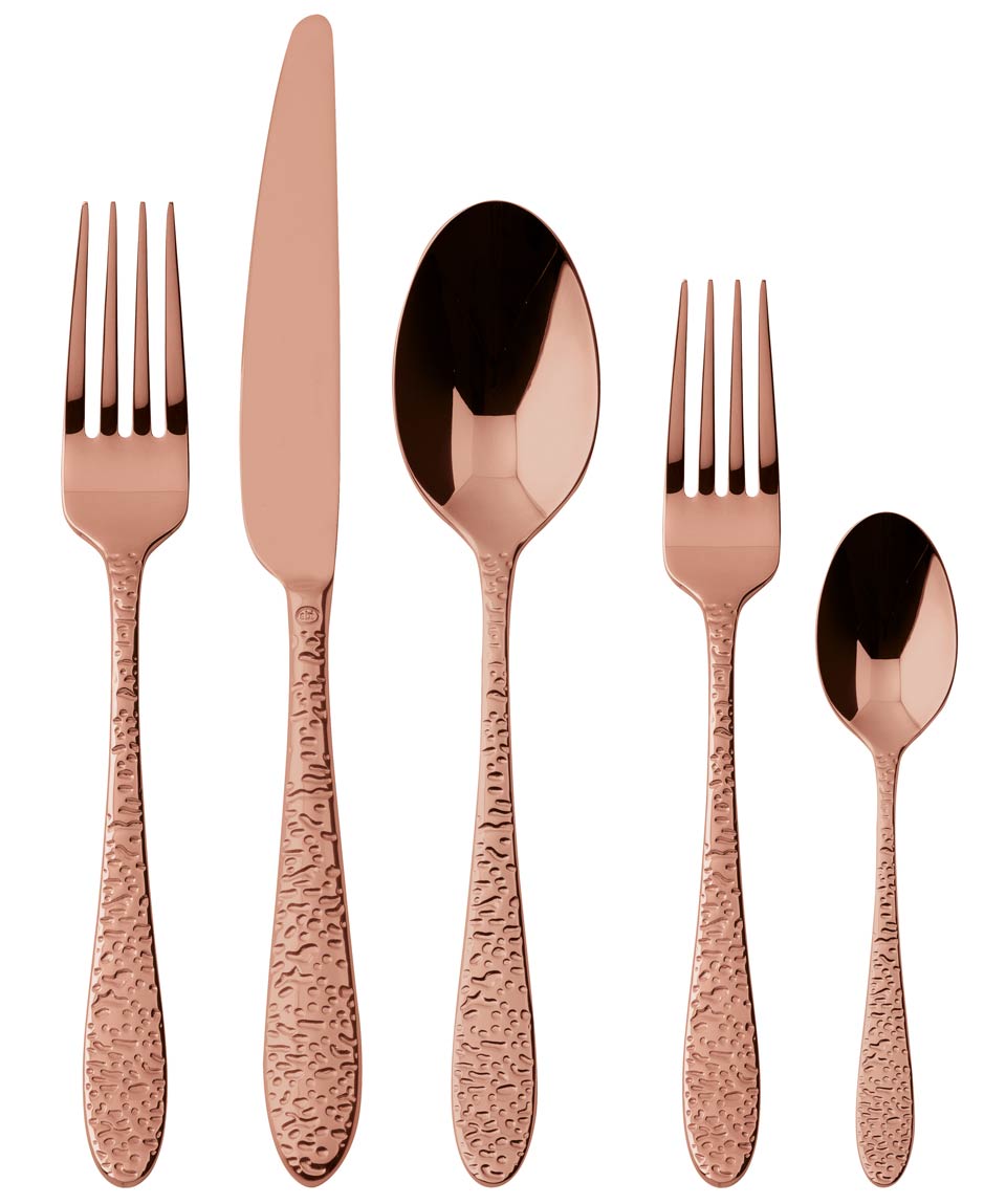 DISCONTINUED-5 PC. Place Setting SH 18/10 s/s PVD Copper (DISCO. While Supplies Last)
