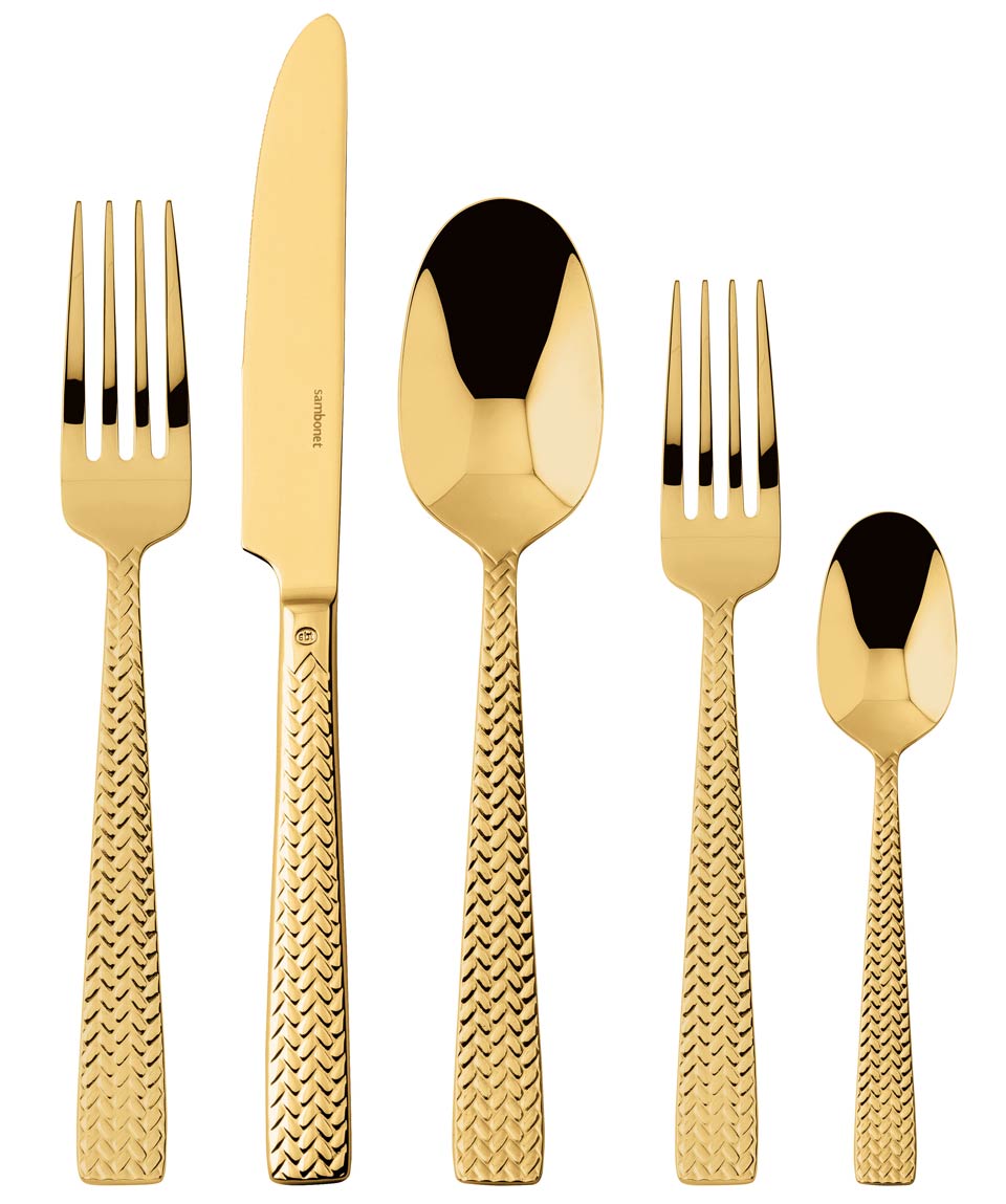 5 PC. Place Setting SH 18/10 s/s PVD Gold