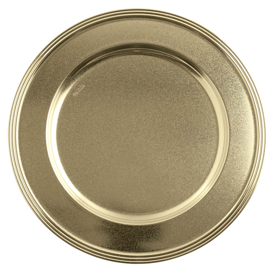 PVD White Gold Show Plate – 12 1/4 in