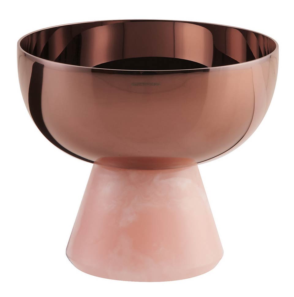 Footed Cup 4 1/4 in H 3 3/4 in PVD Rum/Pink Resin