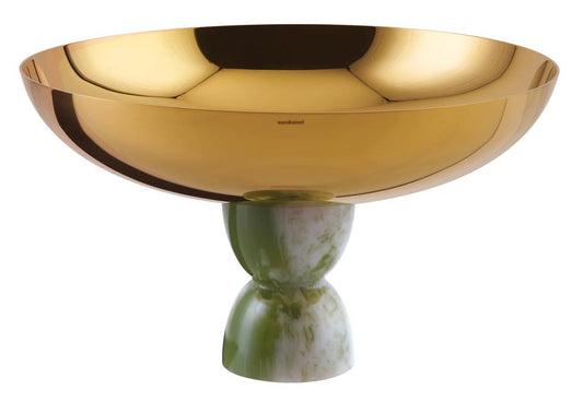 Footed Cup 10 1/4 in H 6 in PVD Gold/Jade Resin