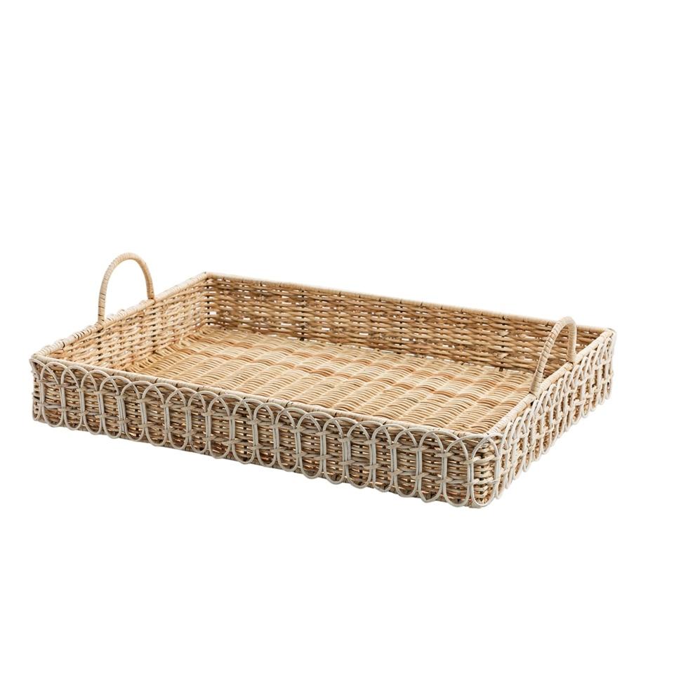 22.5" Rectangular Tray - Whitewash