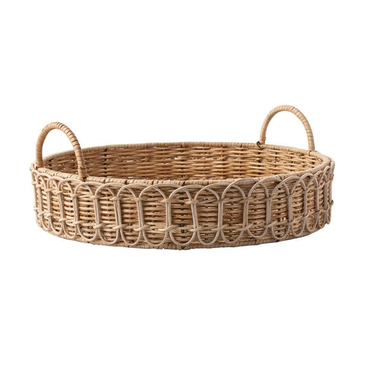 16" Circle Tray - Whitewash