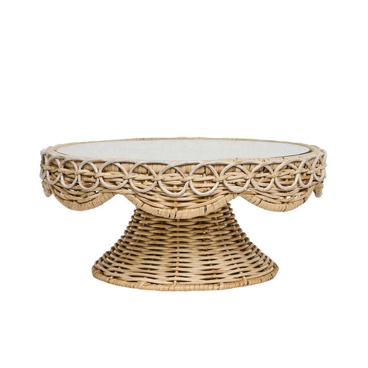 Rattan Cake Stand - Whitewash
