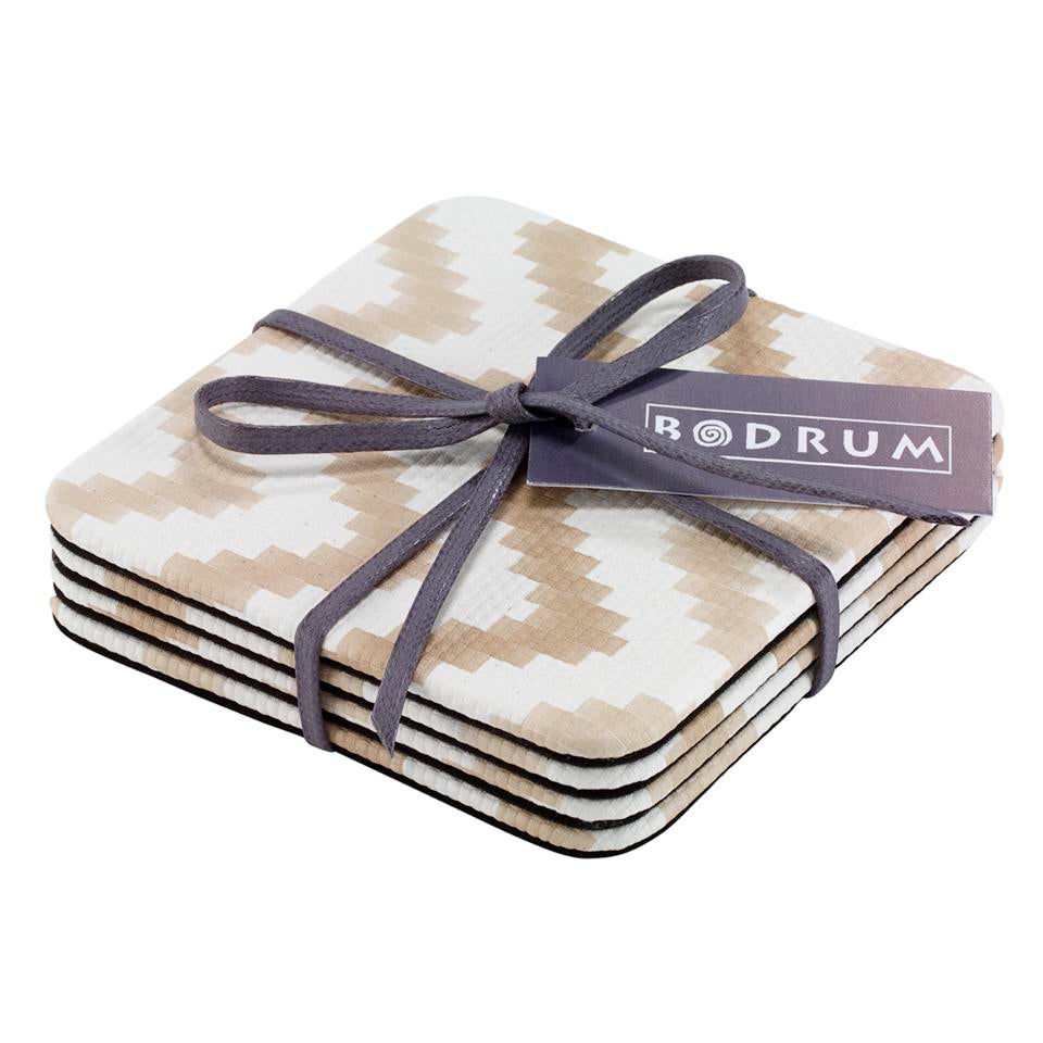 Beige Square Coasters s/4