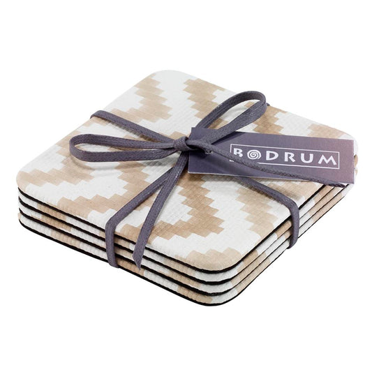 Beige Square Coasters s/4