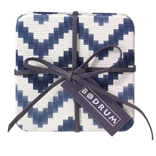 Navy Square Coaster s/4