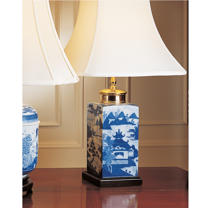 Blue Canton Tea Jar Lamp, Small