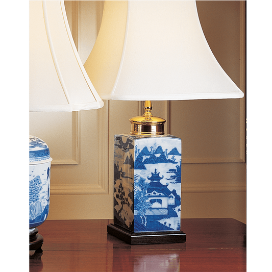 Blue Canton Tea Jar Lamp, Small