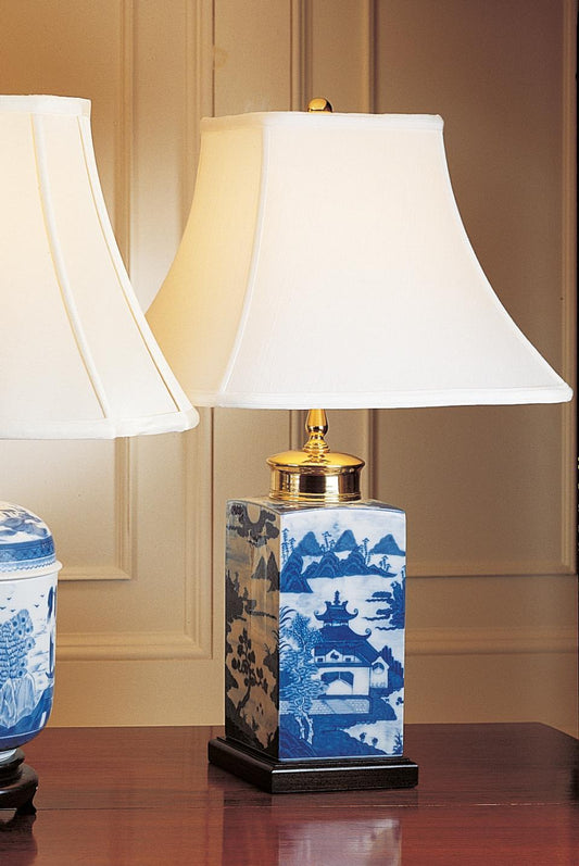 Blue Canton Small Tea Jar Lamp