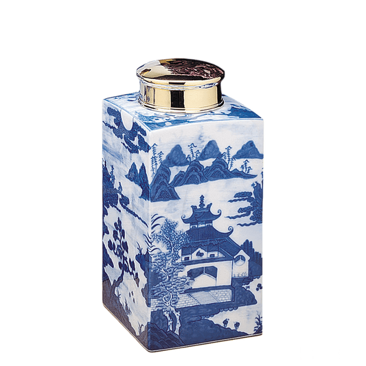 Blue Canton Tea Jar, Small