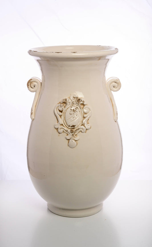 Scavo Tall Vase, Cream