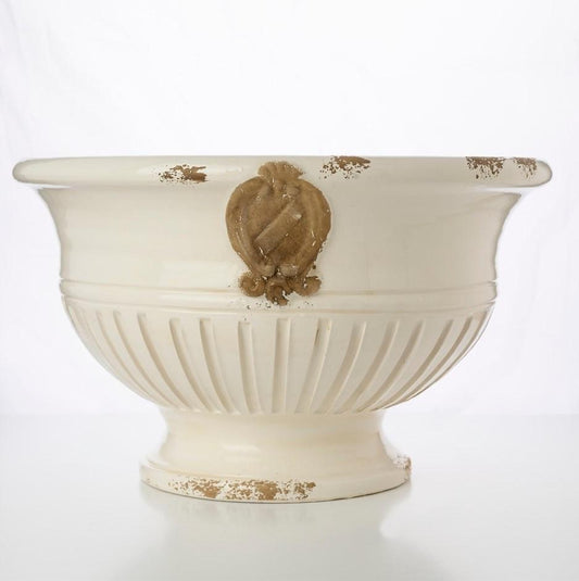 Scavo Footed Bowl, Cream