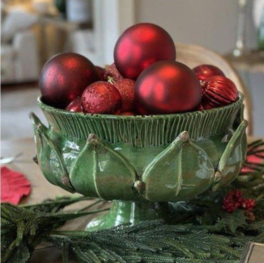 	Scavo Harvest Pedestal Bowl, Italian Green