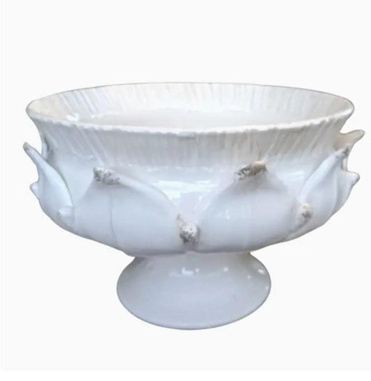 Scavo Harvest Pedestal Bowl, Antique White