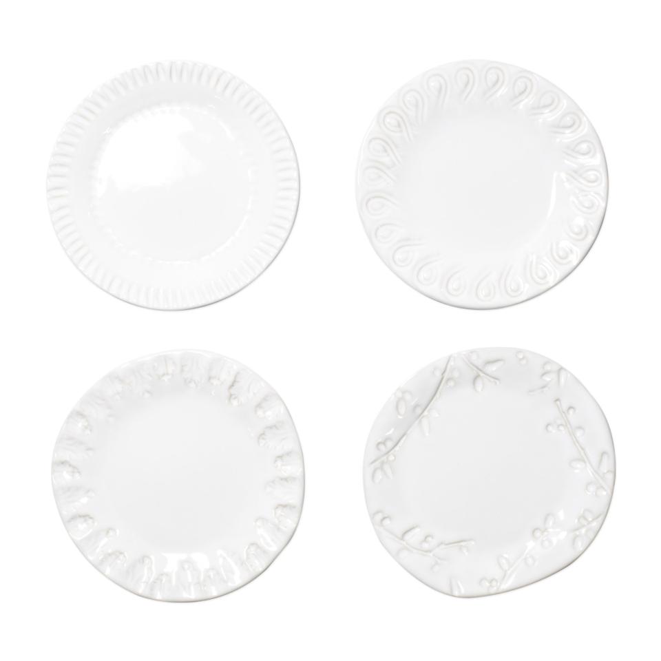 White Assorted Canape Plates - Set of 4