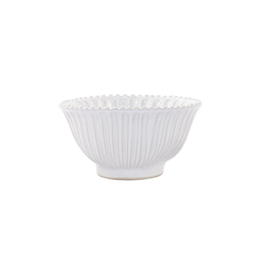 White Stripe Small Serving Bowl