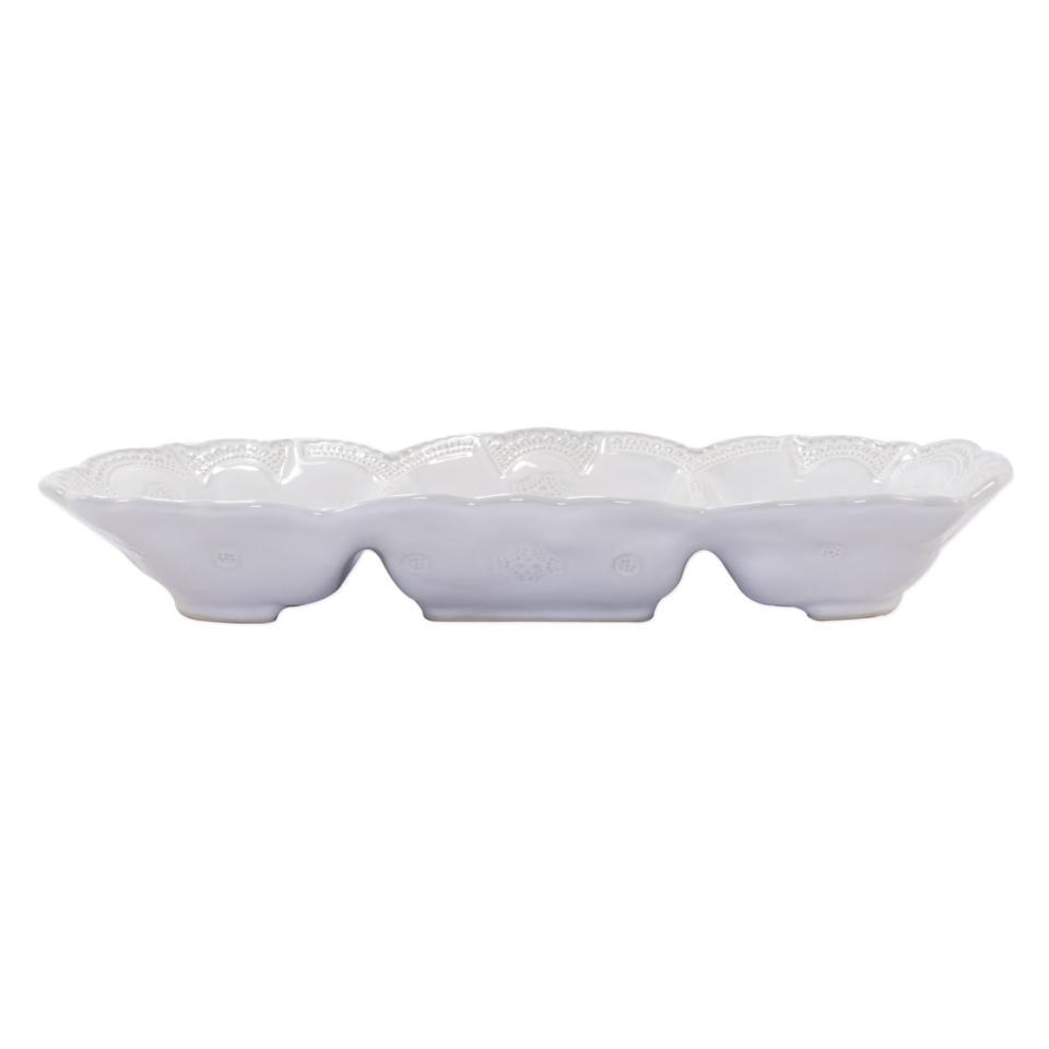 White Lace Medium Three-Part Server