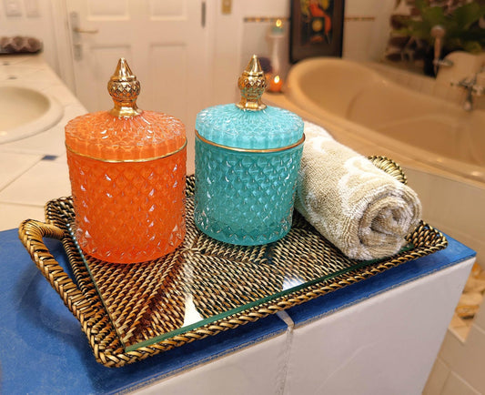 Vanity Tray with Glass Bottom
