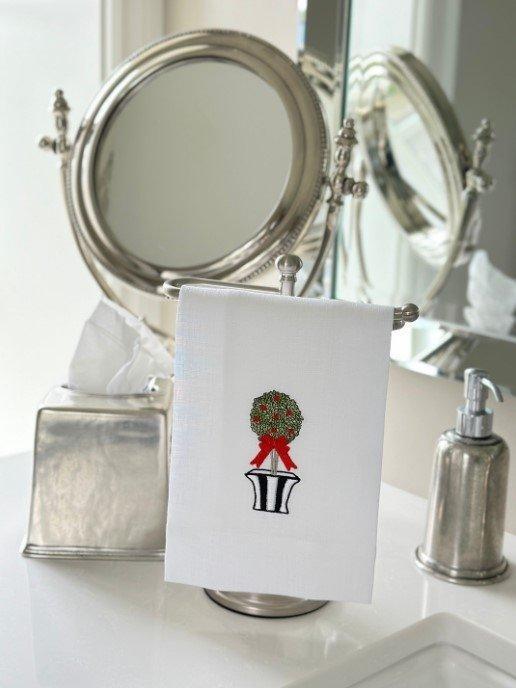 Holiday Topiary, White (Red/Black)