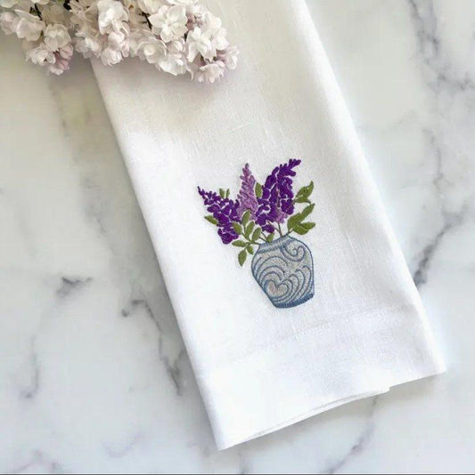 Lilac Jar Linen Towel