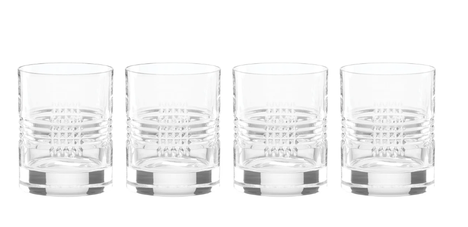 Sloane Crystal Double Old Fashion Glasses - Set Of 4